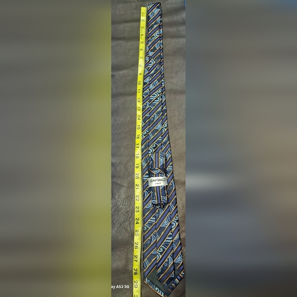 Stylish Striped Tie - Blue and Orange - Picture 2 of 4